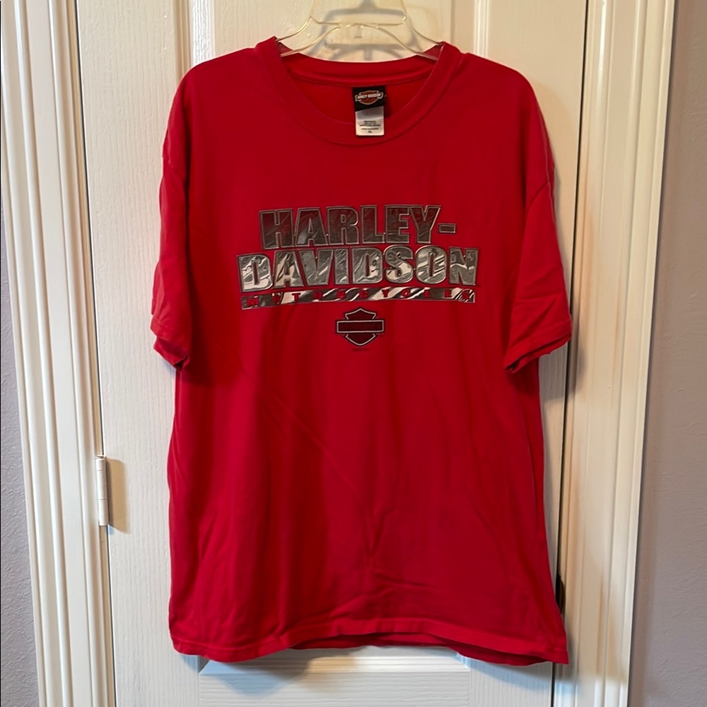 Harley-Davidson Vibrant Red Tee with Silver Logo